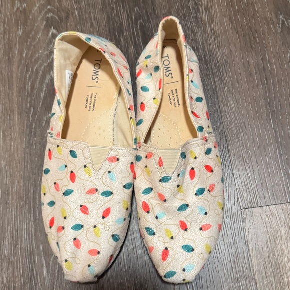 TOMS Colorful Tree Lights Pattern Slip-Ons - Women’s 9 - Picture 1 of 8
